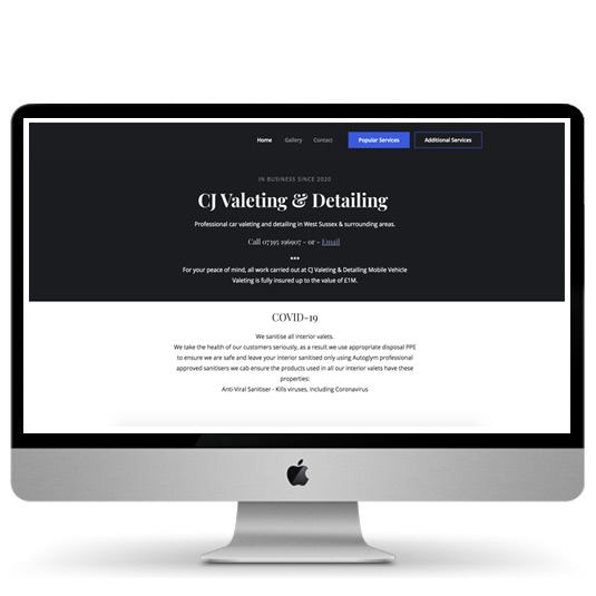 CJ-Valeting - A local trade website